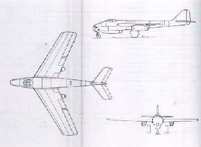 Esquema del Focke-Wulf con tres HeS 011