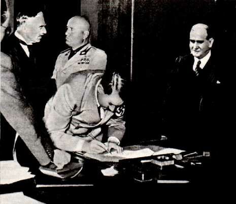 Hitler, Daladier, Chamberlain y Mussolini