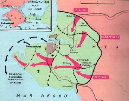 Sistema defensivo de Sebastopol y ataque aleman