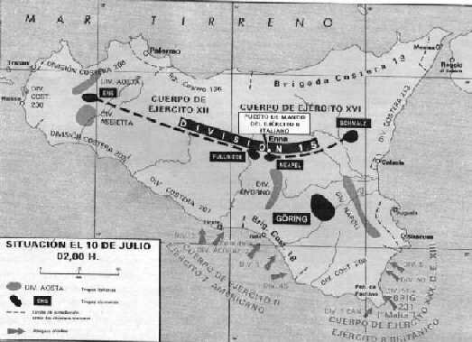 Despliegue de las fuerzas italo-alemans en prevision de los desembarcos aliados