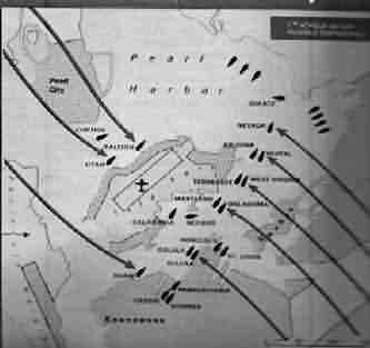 Ataques sobre la rada principal del puerto en Pearl Harbor